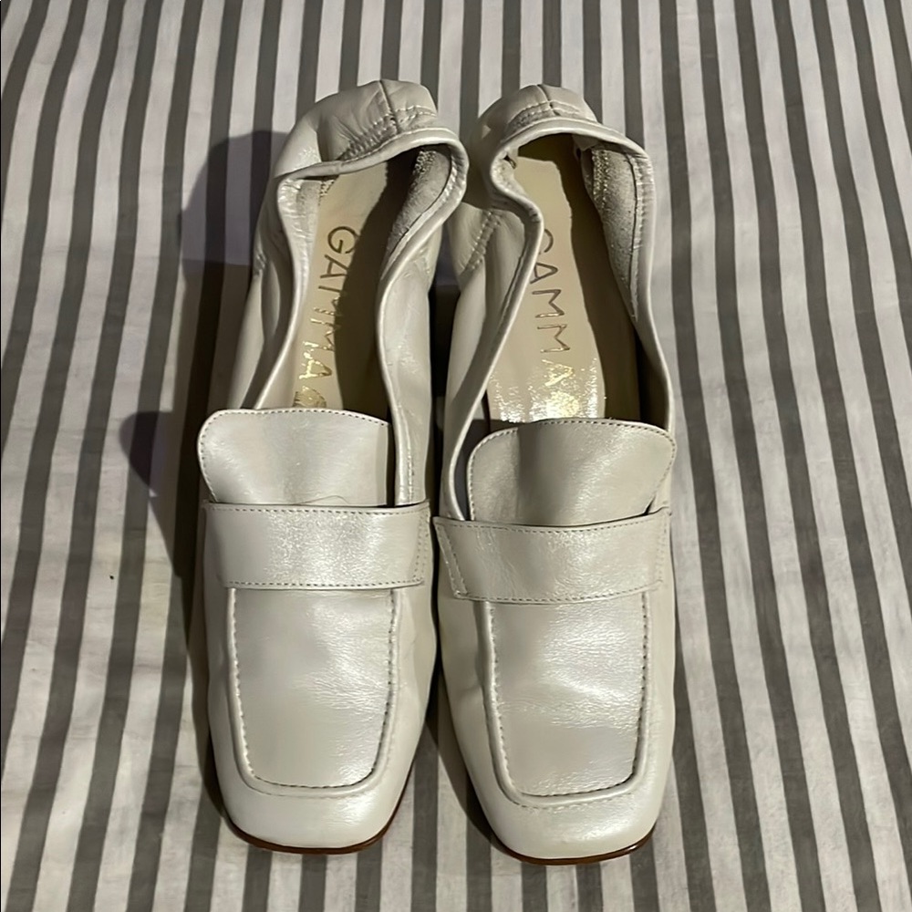 Italian leather heels. Color is cream.